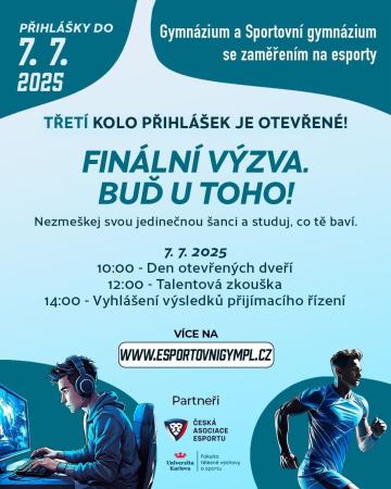 3. kolo přijímacího řízení vyhlášeno